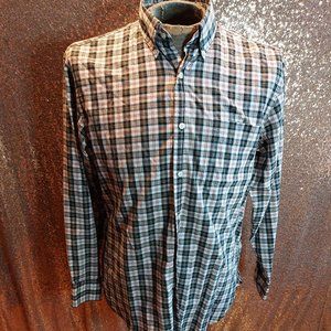 J. Crew Men's Plaid 100% Cotton Buttons Up Long Sleeve Shirt Siz M